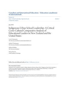 Indigenous Urban School Leadership