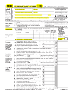 1040 U.S. Individual Income Tax Return Filing Status Exemptions