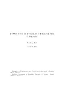 Lecture Notes on Economics of Financial Risk Management