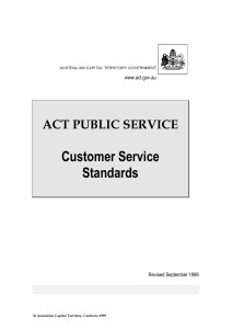 Customer Service Standards - Community Services
