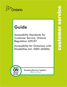 Guide to the Accessibility Standards for Customer Service