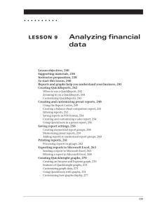 Lesson 9 - Analyzing Financial Data