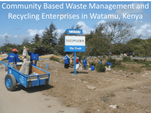 Community Based Waste Management and Recycling Enterprises in