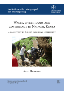 Waste, livelihoods and governance in Nairobi, Kenya