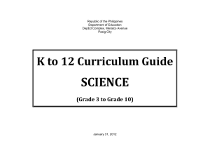K to 12 Curriculum Guide SCIENCE