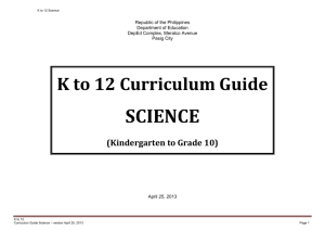 K to 12 Curriculum Guide SCIENCE