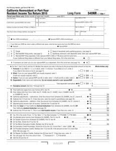 2010 Form 540NR -- California Nonresident or Part