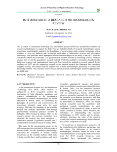 is/it research: a research methodologies review