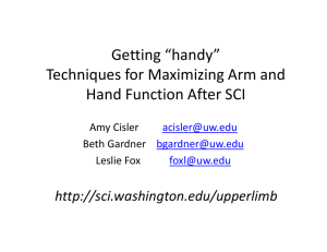 Getting “handy” Techniques for Maximizing Arm and Hand Function