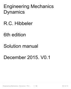 Engineering Mechanics Dynamics RC Hibbeler 6th edition