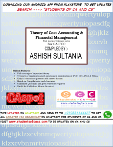 Theory of Cost Accounting & Financial Management