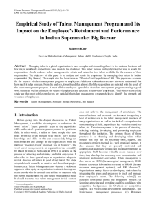 Empirical Study of Talent Management Program and Its Impact on