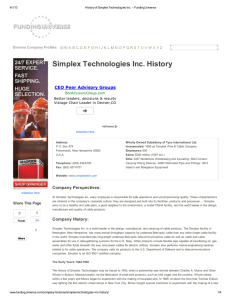 Simplex Technologies Inc. History