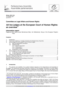 Ad hoc judges at the European Court of Human Rights: an overview∗1