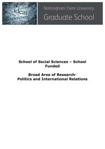 School of Social Sciences – School Funded Broad Area of Research