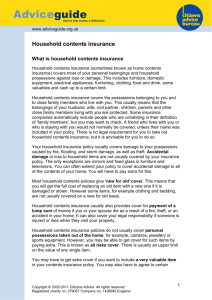 Household contents insurance