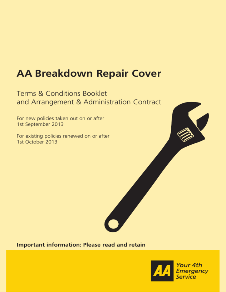 Aa Breakdown Repair Cover Courtesy Car