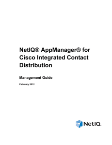 NetIQ AppManager for Cisco Integrated Contact Distribution