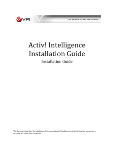 Activ! Intelligence Installation Guide