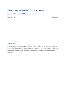 Defining an ODBC data source