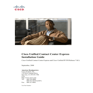 Cisco Unified Contact Center Express Installation Guide, Release