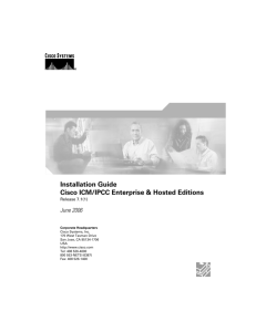 Installation Guide Cisco ICM/IPCC Enterprise & Hosted Editions