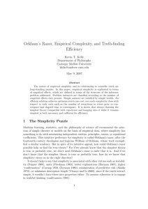 Ockham's Razor, Empirical Complexity, and Truth