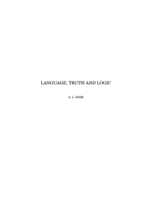 language, truth and logic - s-f