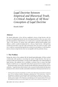 Legal Doctrine between Empirical and Rhetorical Truth. A Critical