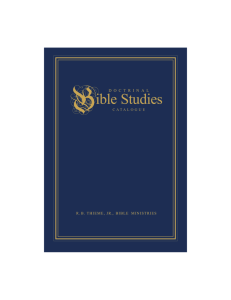 Doctrinal Bible Studies Catalogue