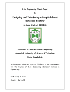 “Designing and Interfacing a Hospital