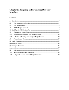 Chapter 5: Designing and Evaluating DSS User Interfaces