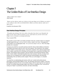 Chapter 5 The Golden Rules of User Interface Design