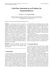 Cash Flow Statement as an Evidence for Financial Distress