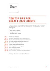 Top Ten Tips For Great Focus Groups