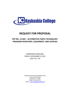 request for proposal rfp no. 13-005 – automotive parts technology