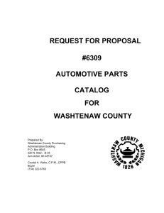 request for proposal #6309 automotive parts catalog for washtenaw