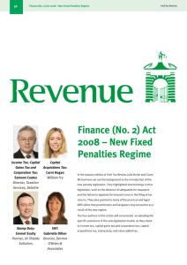 Finance (No. 2) Act 2008 – New Fixed Penalties