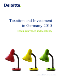 Taxation and Investment in Germany 2015