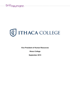 Vice President of Human Resources Ithaca College September 2015