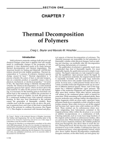 Thermal Decomposition of Polymers