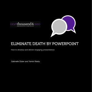 'eliminate death by powerpoint now'?