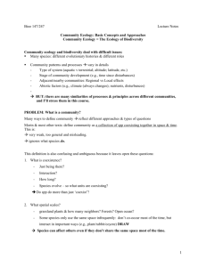 Bioe 147/247 Lecture Notes Community Ecology: Basic Concepts