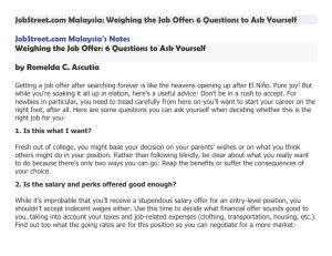 JobStreet.com Malaysia: Weighing the Job Offer: 6 Questions to Ask
