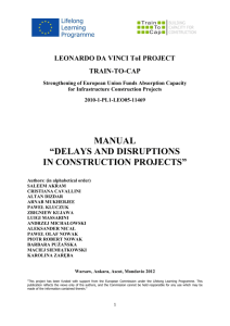 MANUAL “DELAYS AND DISRUPTIONS IN CONSTRUCTION
