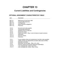 CHAPTER 13 Current Liabilities and Contingencies