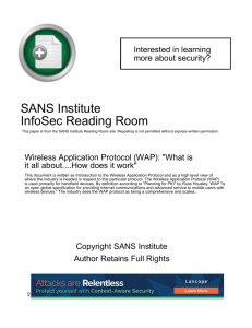 Wireless Application Protocol (WAP): "What is it all