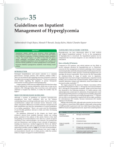 Guidelines on Inpatient Management of Hyperglycemia