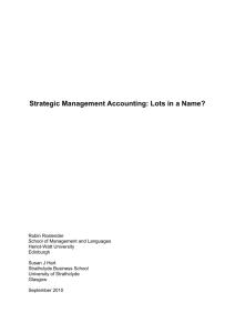 Strategic Management Accounting: Lots in a - Heriot