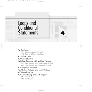 Loops and Conditional Statements